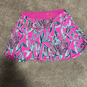 Lilly Pulitzer Bright Pink and Green Luxletic Skort Sz XXS
